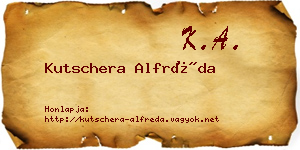 Kutschera Alfréda névjegykártya
